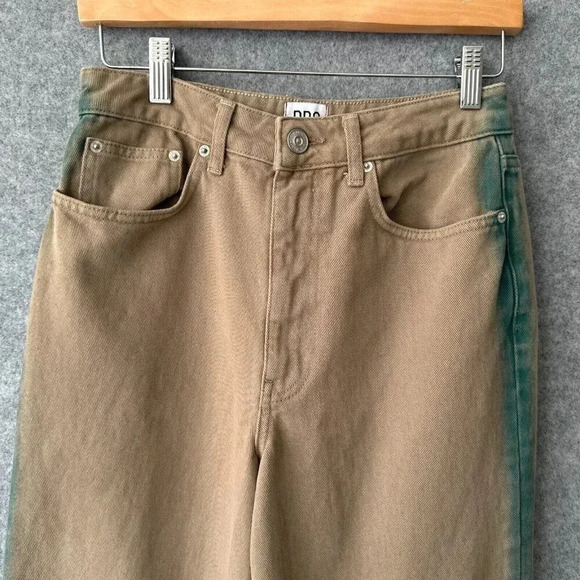 BDG Jeans Womens 27 Tan High and Wide Paint Side Stripe Crop Casual School Denim - Picture 3 of 12